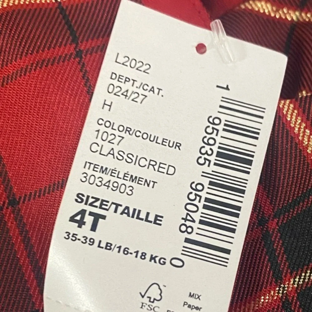 NWT! Girls Matching Family‎ Plaid Tiered Dress - Classicred